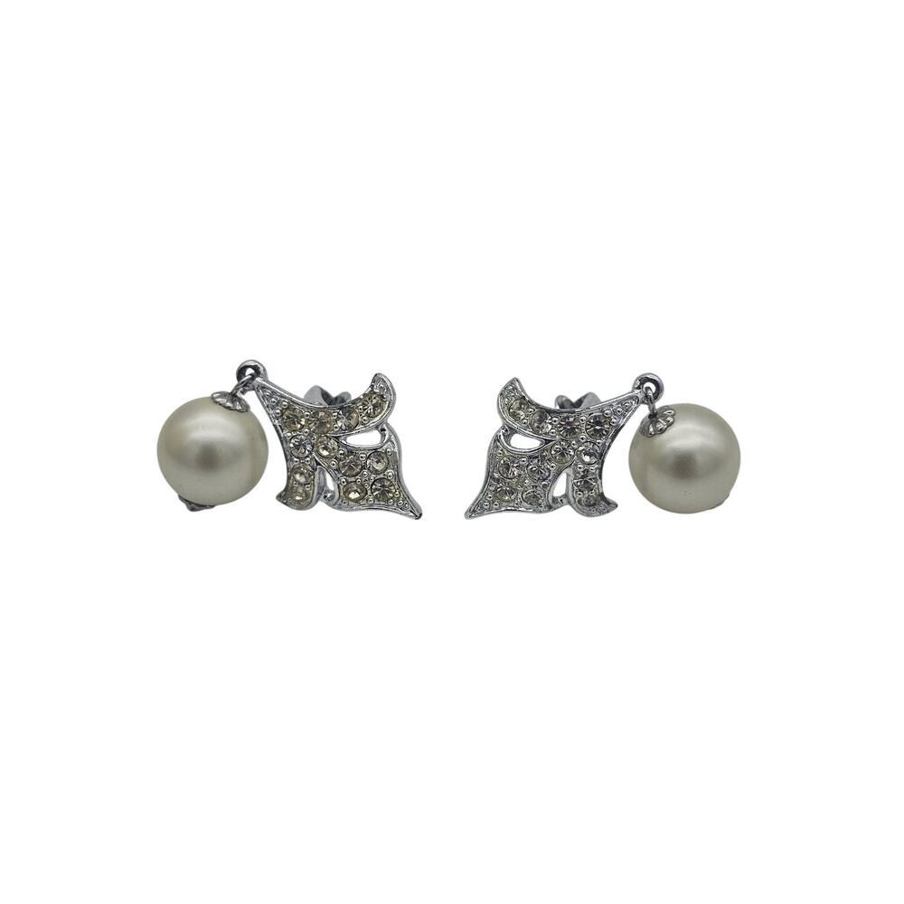 2 Pairs VTG Sarah Coventry Silver Toned Faux Pearl Clip On Earrings - Picture 14 of 16